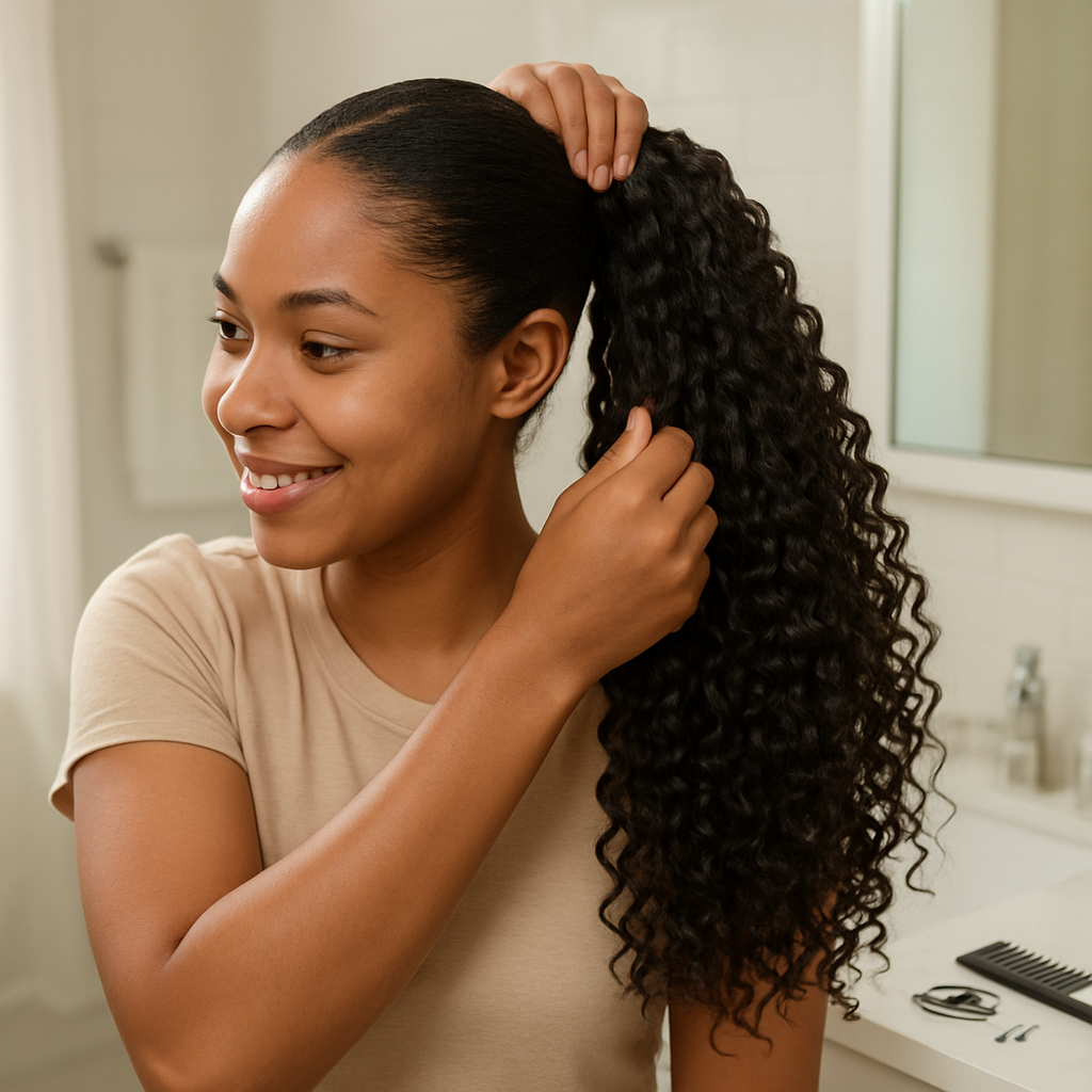 How to Install Curly Braided Ponytail Extensions