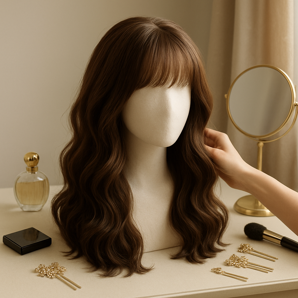 How to Style Bangs Long Wave Wig for Events