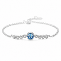 Eluvine Ocean Heart Crystal Bracelet S925 Sterling Silver Elegant Minimalist Jewelry For Women Luxury Gift