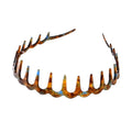 Amber tortoiseshell wave hair comb headband with curved teeth for lifting hair volume