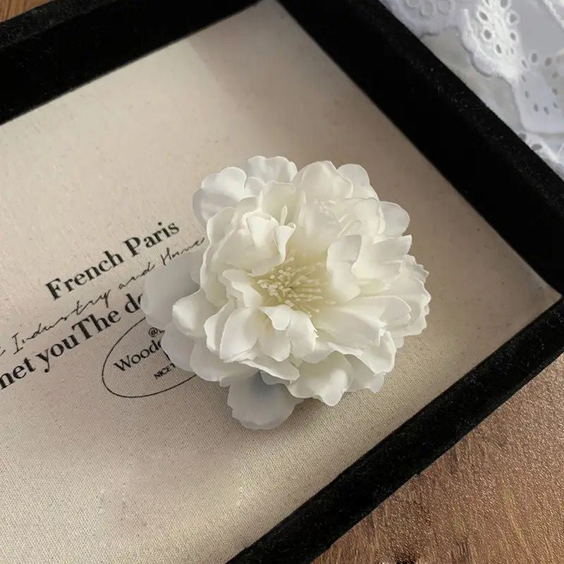 7cm 3D Floral Hair Barrette, Elegant Handmade Camellia Hair Accessory for Weddings, Parties & Everyday Styling