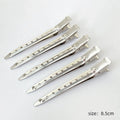 10-piece silver metal duckbill hair sectioning clips, 8.5cm long