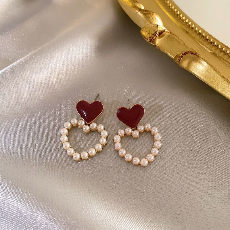 Korean-Inspired Heart Jewelry Set – Elegant Gold-Plated Everyday Accessories