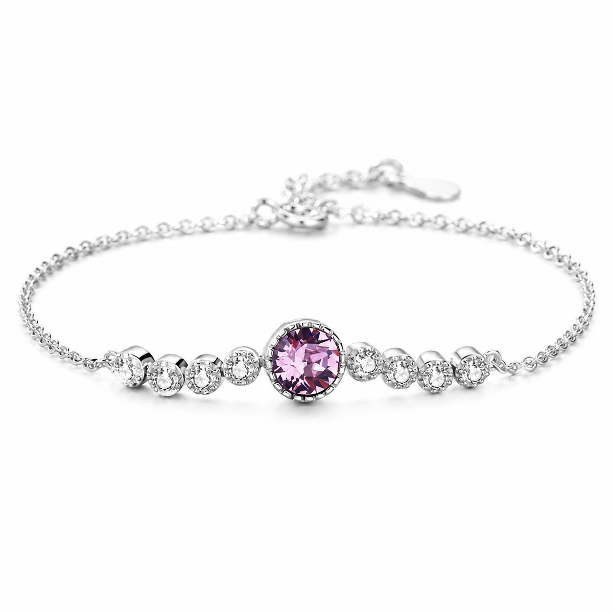 Eluvine Ocean Heart Crystal Bracelet S925 Sterling Silver Elegant Minimalist Jewelry For Women Luxury Gift