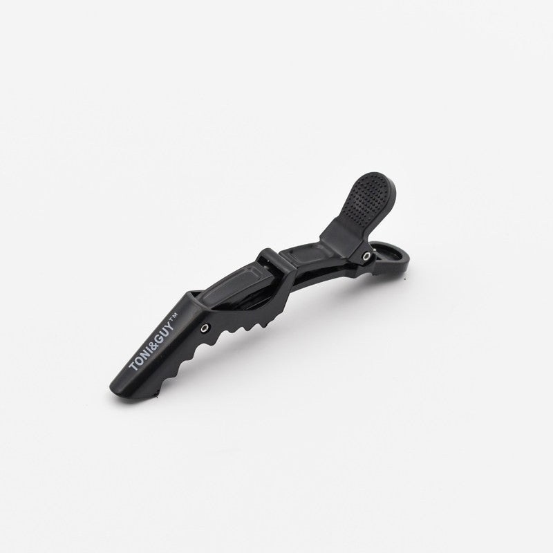 Black duckbill hair sectioning clip with comb grip tab