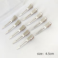 10 silver metal duckbill hair sectioning clips, 4.5cm