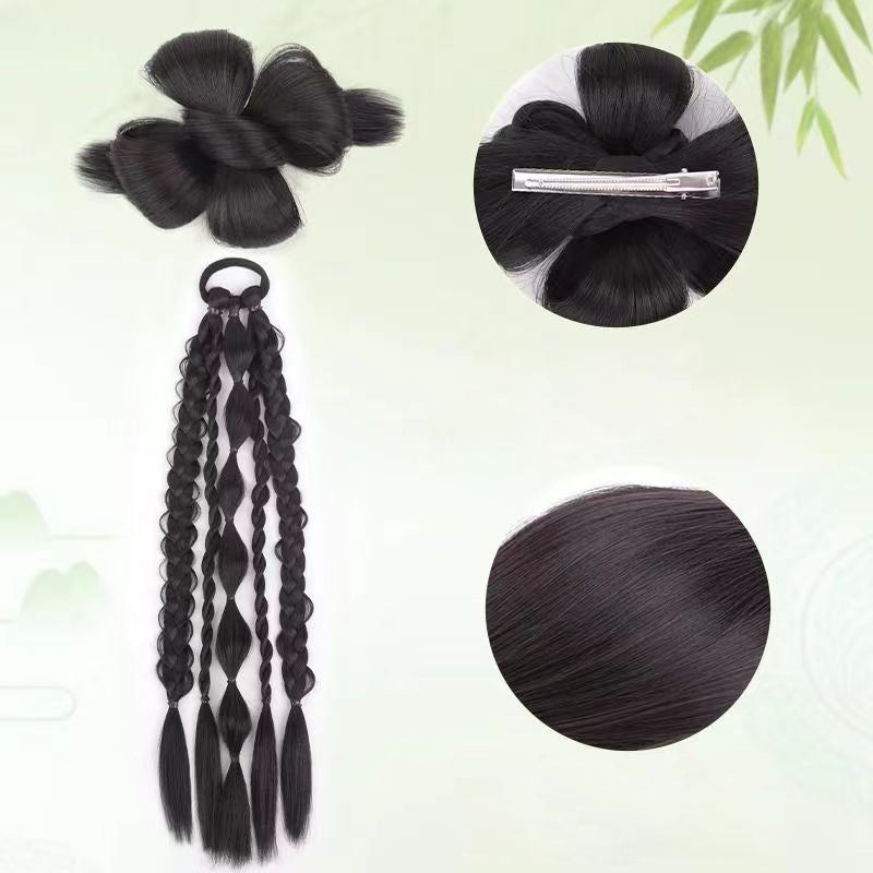 Curly Braided Ponytail Extensions(One pair)