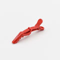 Red duckbill hair clip with textured grip, sectioning clip (set of 5)