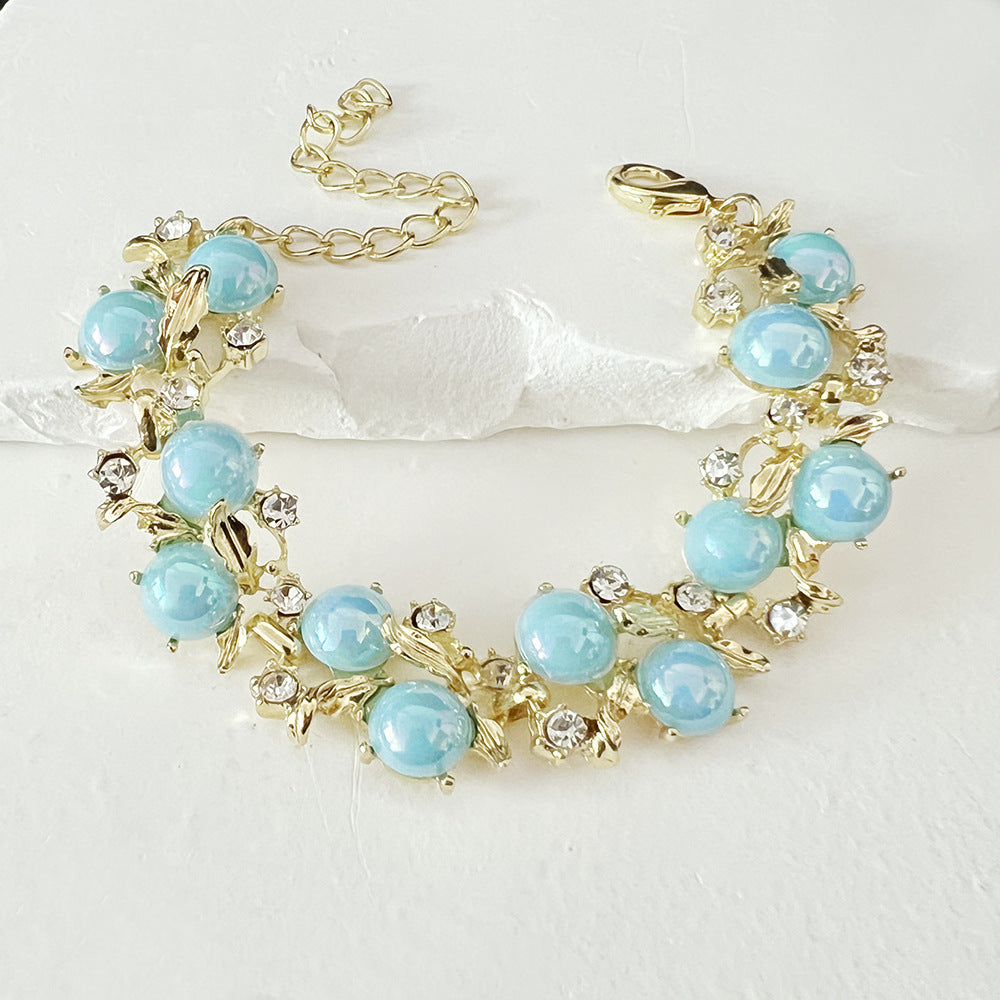Women's Crystal Floral Bracelet – Elegant Rhinestone Adjustable Bracelet for Wedding, Party & Daily Wear