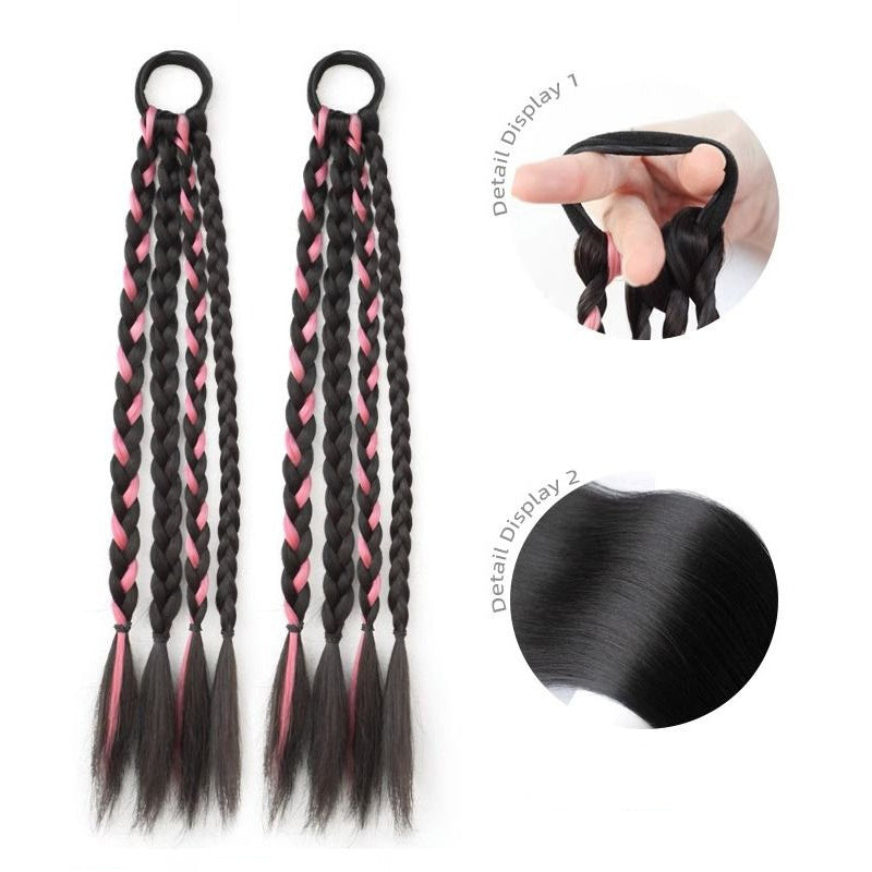 Curly Braided Ponytail Extensions(One pair)