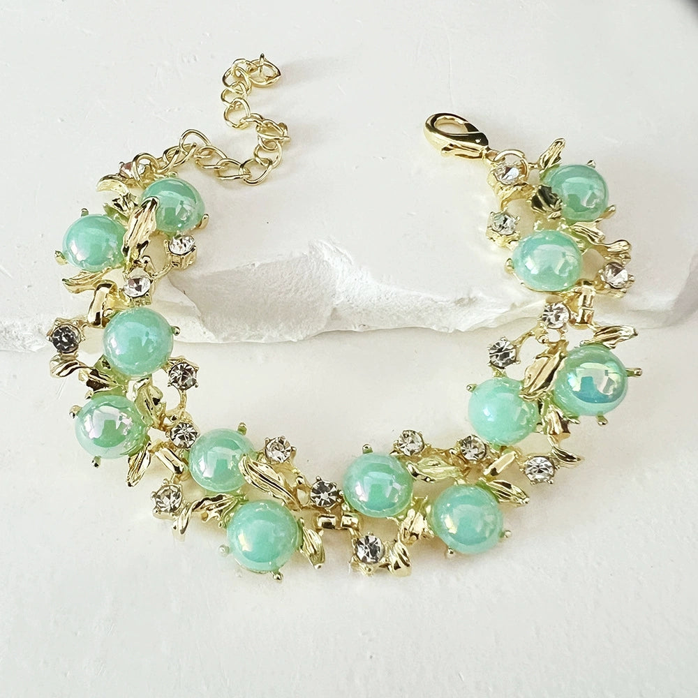Women's Crystal Floral Bracelet – Elegant Rhinestone Adjustable Bracelet for Wedding, Party & Daily Wear
