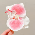 Purple Orchid Flower Hair Clip for Women – Handmade Butterfly Orchid Hair Barrette with Pearl Accent