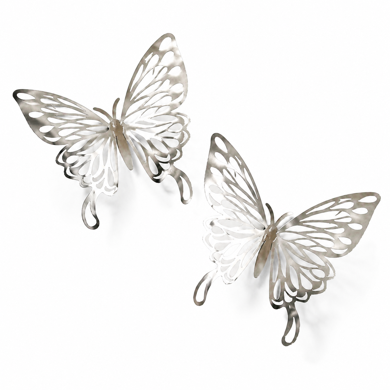 Elegant Silver Butterfly Hair Clips – 50-Piece Set, Decorative Hair Accessories for Wigs & Updos
