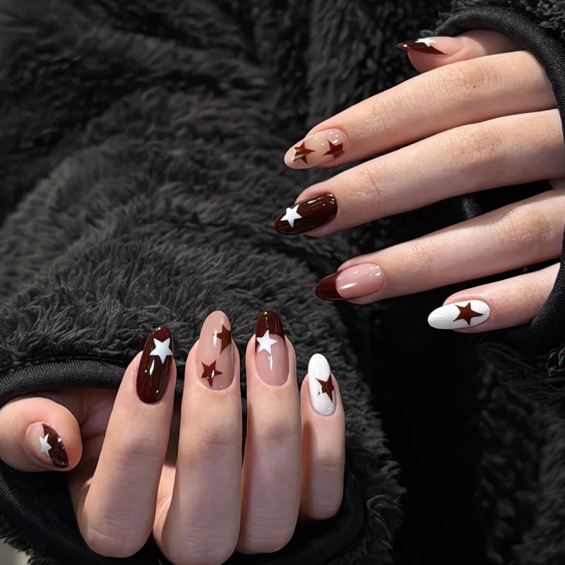 Premium Press-On Nails for Women – Reusable Glossy False Nail Tips Nail Art Set (20 PCS)