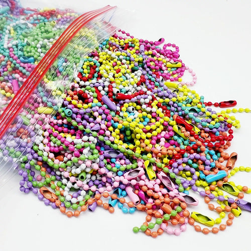 Bag of mixed candy-color pearl bead choker necklaces, multicolor beads and clasps