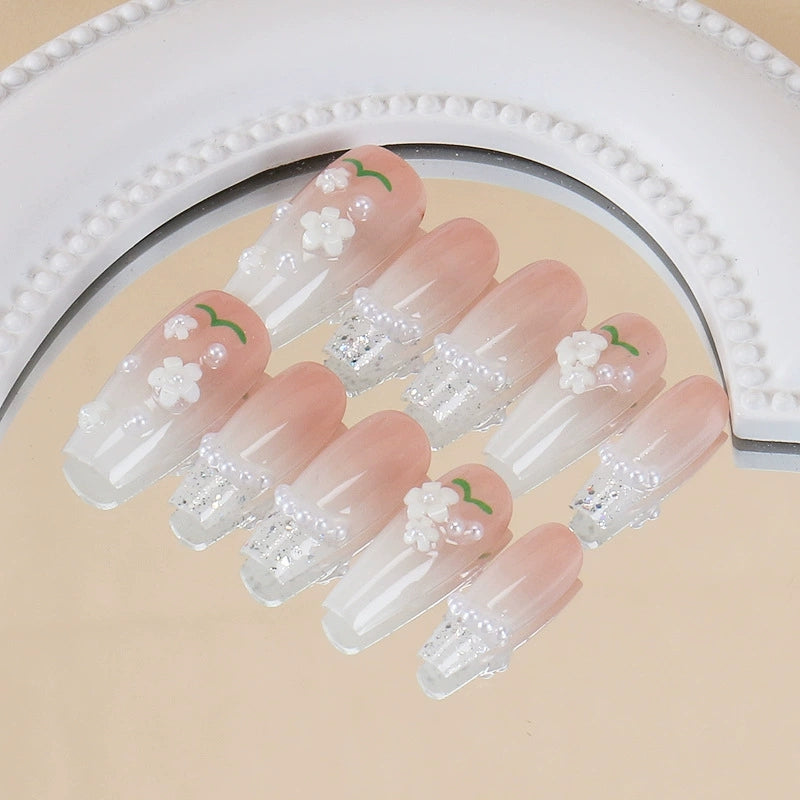 Press-On Nail Art Kit for Women – Glossy Wearable False Nails