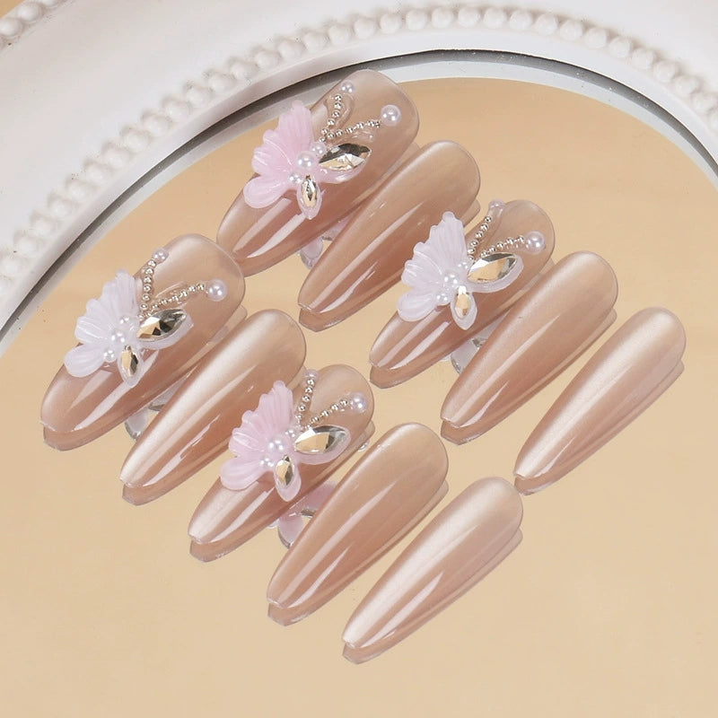 Press-On Nail Art Kit for Women – Glossy Wearable False Nails