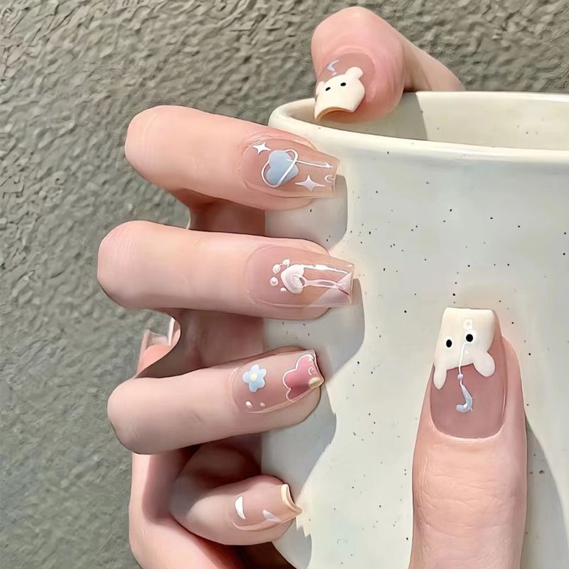 Press-On Nails for Women – Stylish Wearable Nail Art Tips with Gloss Finish (20 PCS)