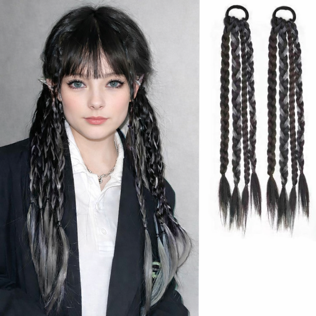 Curly Braided Ponytail Extensions(One pair)