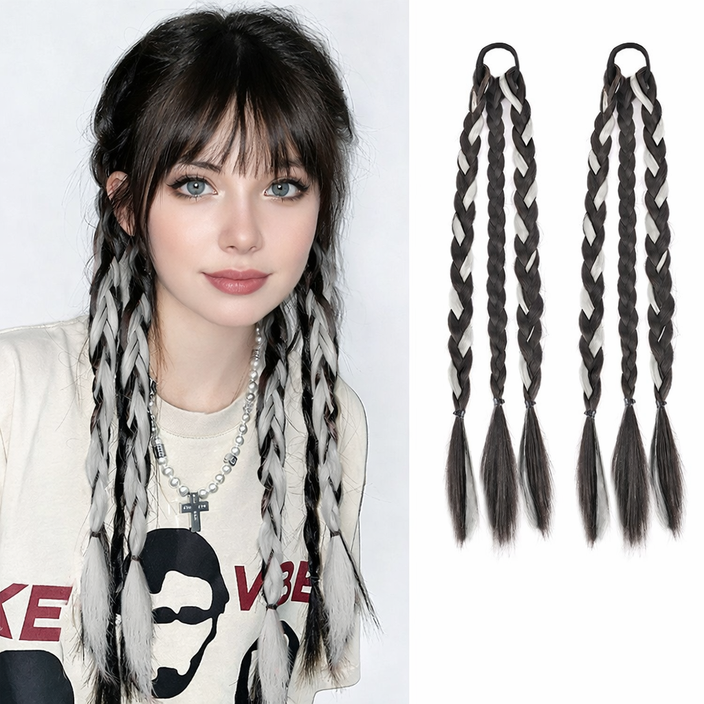 Curly Braided Ponytail Extensions(One pair)