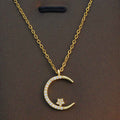 Crescent Moon & Star Pendant Necklace – Celestial Inspired Jewelry