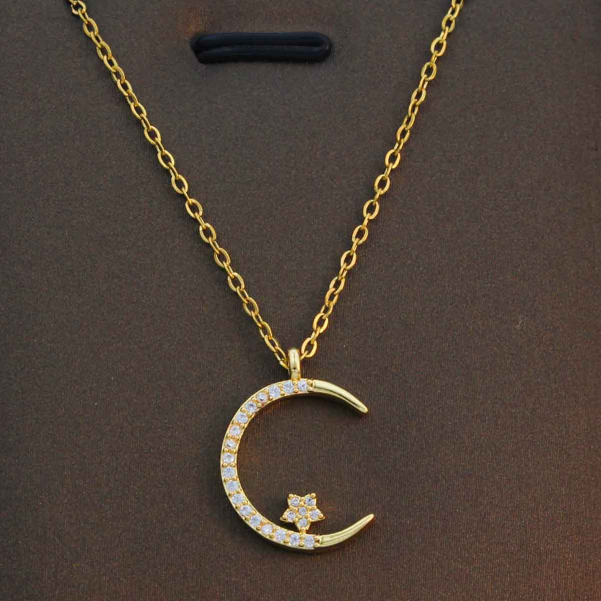 Crescent Moon & Star Pendant Necklace – Celestial Inspired Jewelry