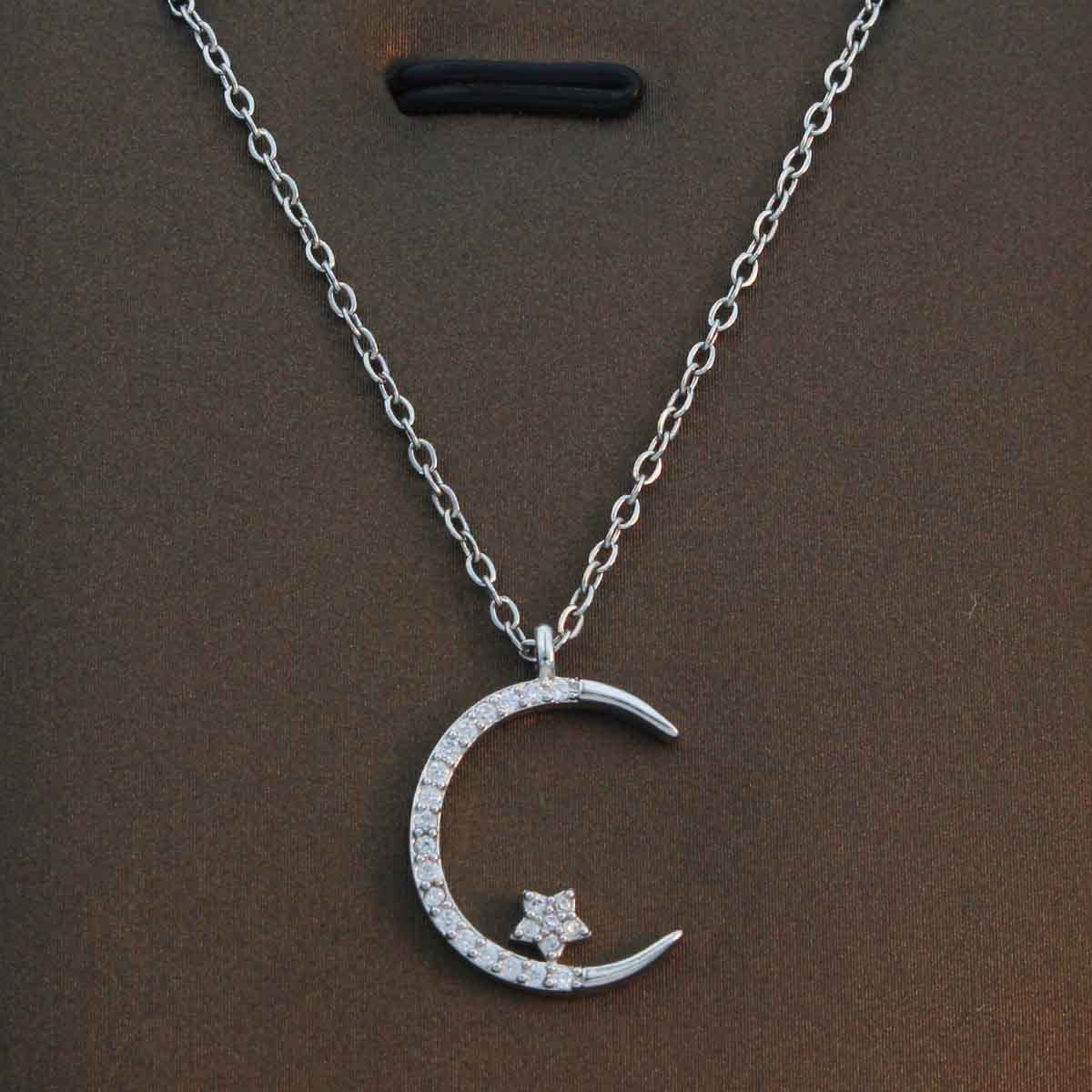 Crescent Moon & Star Pendant Necklace – Celestial Inspired Jewelry