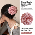 Lotus Pink Flower Hair Claw Clip – 9cm Elegant Floral Hair Accessory for Women