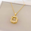 Interlocking Crystal Pendant Necklace & Earrings Set – Elegant Jewelry