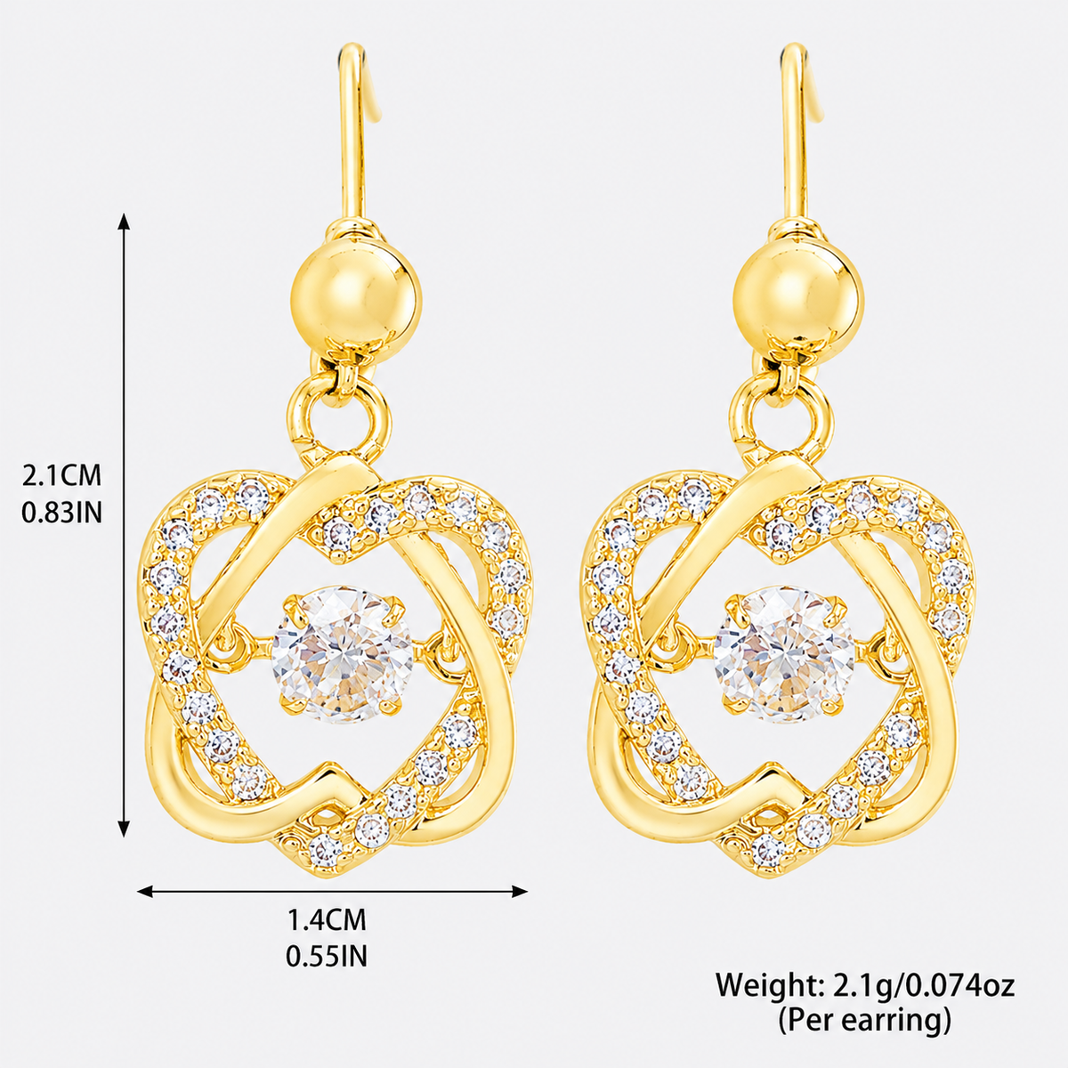 Interlocking Crystal Pendant Necklace & Earrings Set – Elegant Jewelry