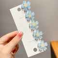 Yellow Flower Hair Clips Set of 5 – Cute Floral Hair Barrettes for Women & Girls, Korean-Style Cherry Blossom Hair Accessories for Spring & Summer