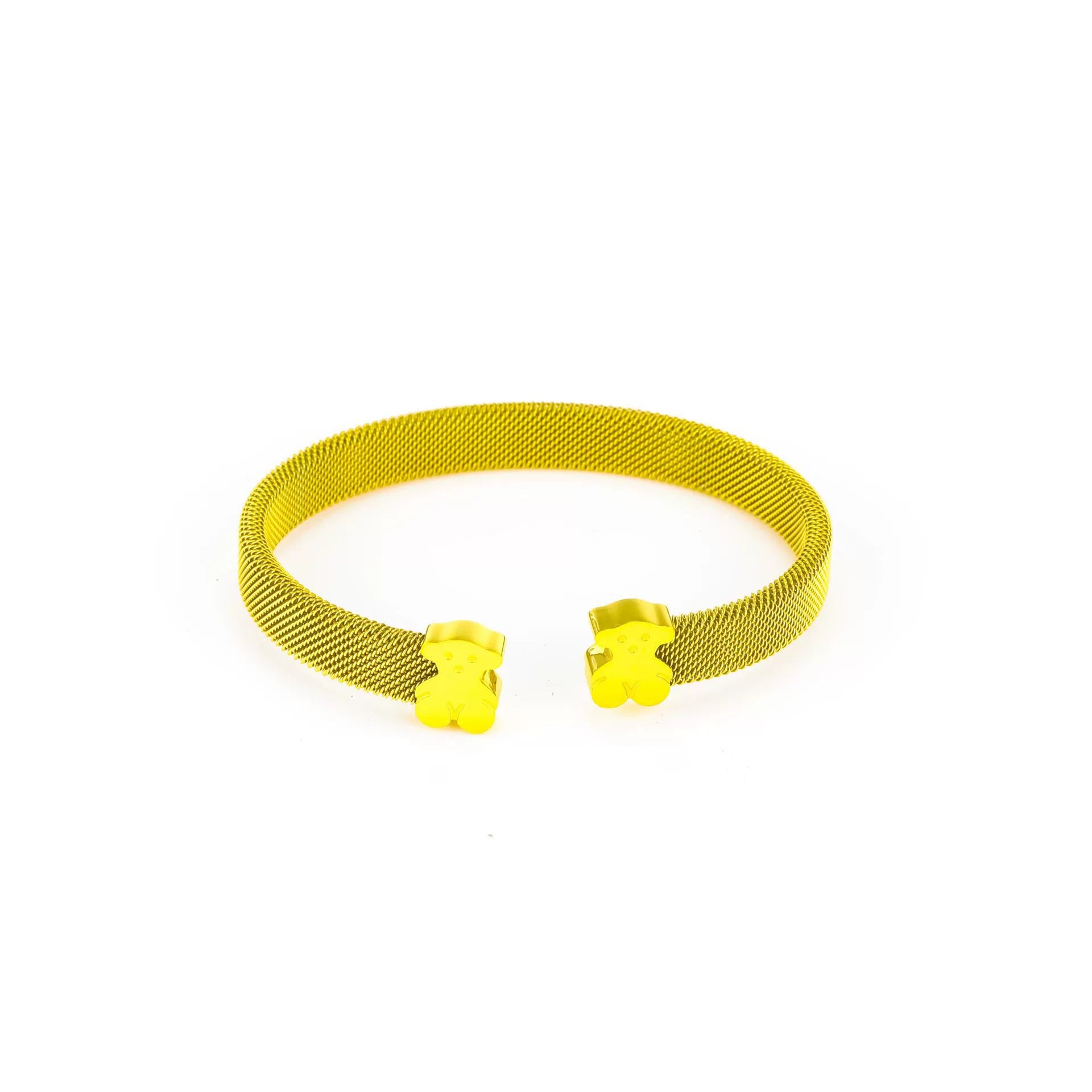 Minimalist Bear Cuff Bracelet – Stainless Steel Open Bangle for Women