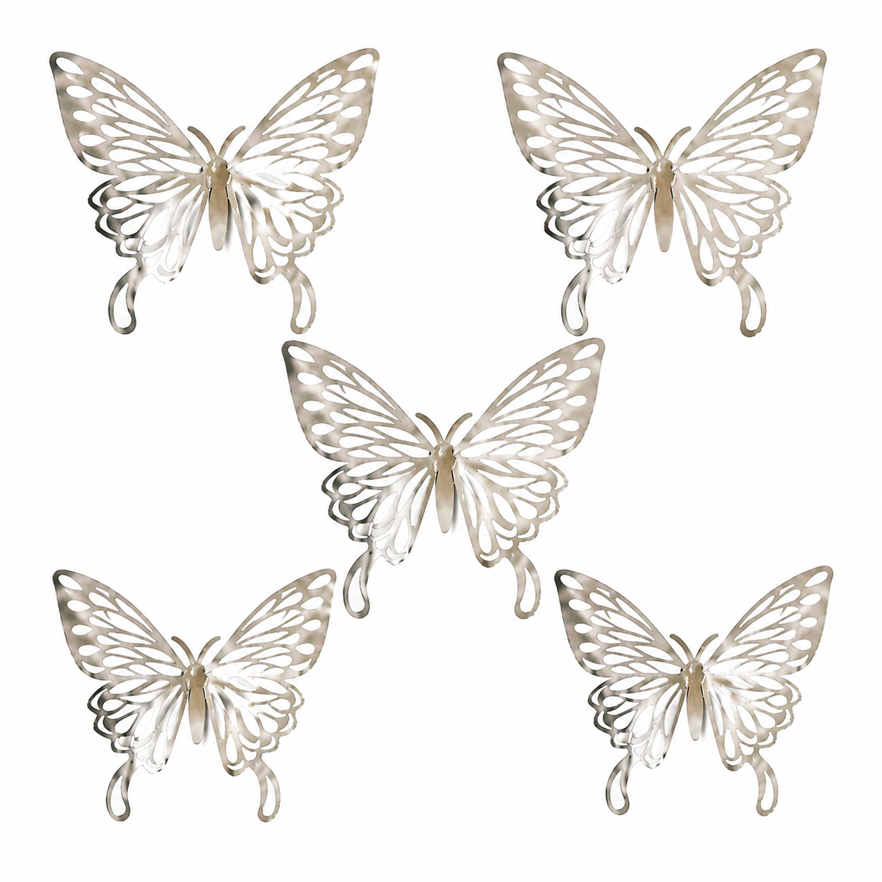 Elegant Silver Butterfly Hair Clips – 50-Piece Set, Decorative Hair Accessories for Wigs & Updos